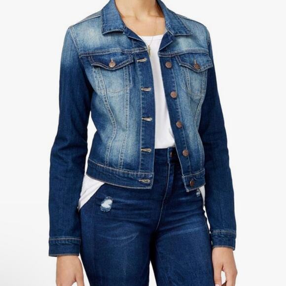 NEW Jessica Simpson Pixie Cropped Jean Jacket SZ Small Medium Wash - Picture 10 of 10